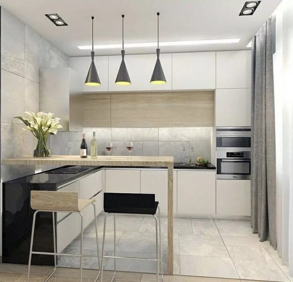 Stylish design of a small kitchen