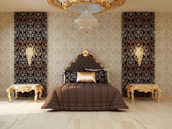 Textile wallpapers are the most expensive option for a bedroom design in 2019.